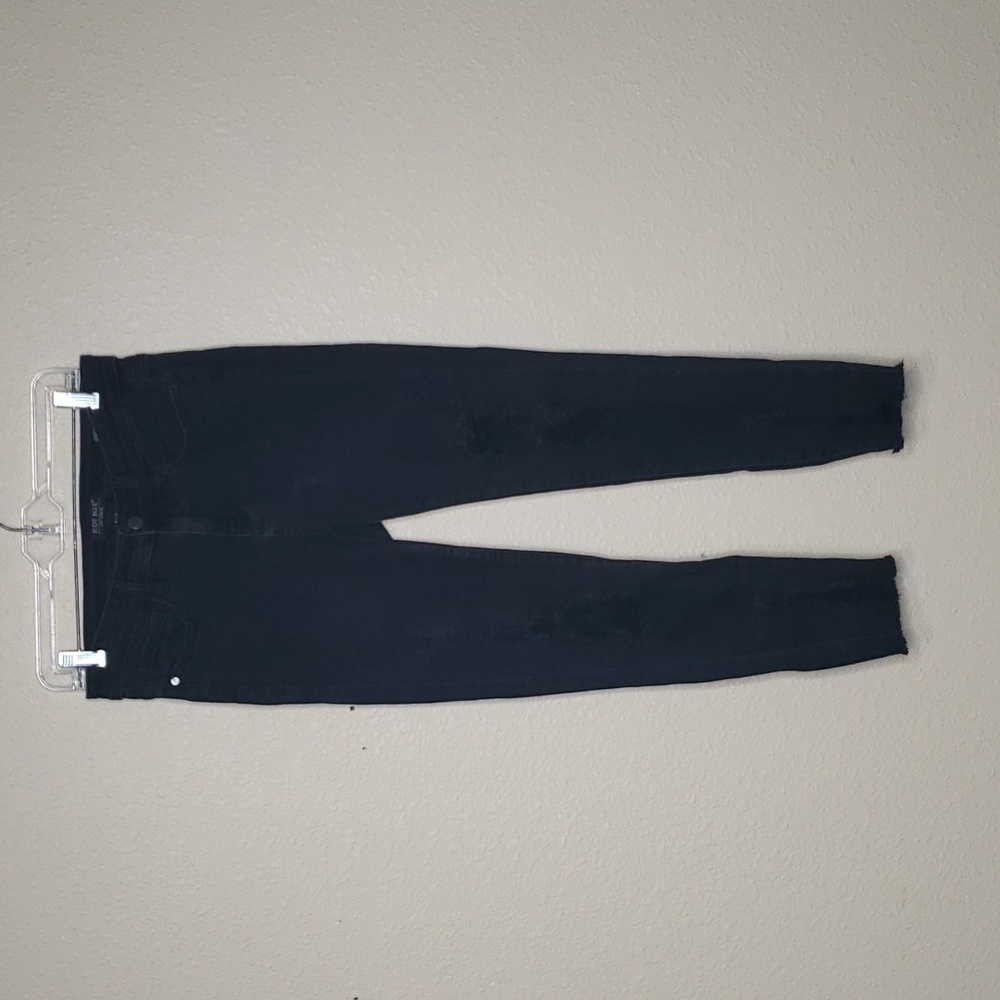 Judy Blue High Rise Skinny Stretch Distressed Black Jeans Size 28 Punk Grunge
